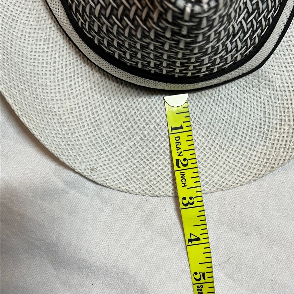 Short Brim Western Cowboy Hat - Black & White - Picture 7 of 9